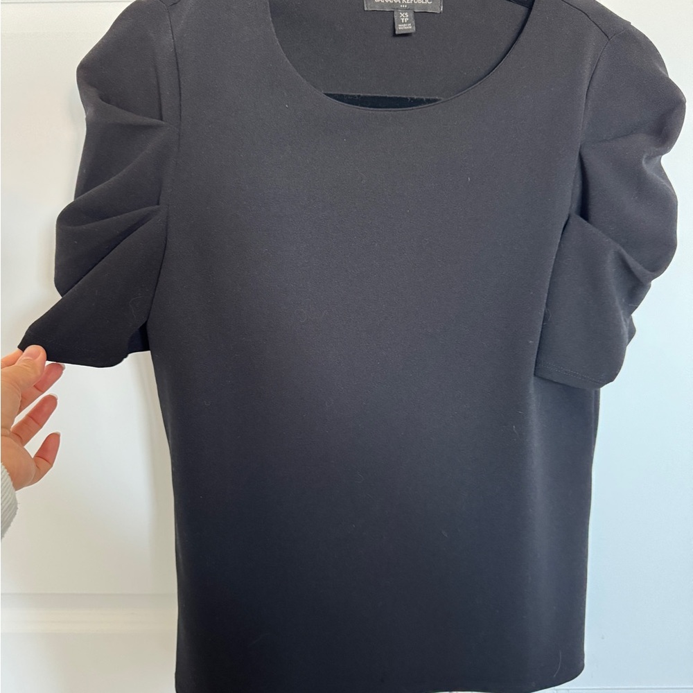 Banana Republic Black Puff Sleeve Blouse